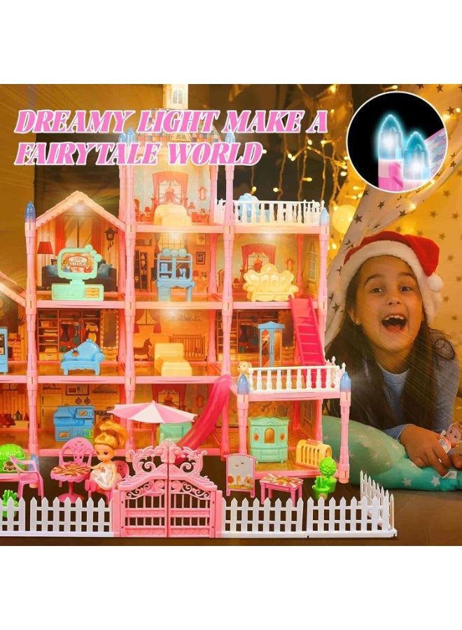 Mitoy 285 Pcs Accessories Doll House,Pretend-Play Diy Dollhouse Kit, 4 Floors And 13 Rooms Toddler Playhouse Gift For For 4-12 Year Old Girls Toys - Image 2